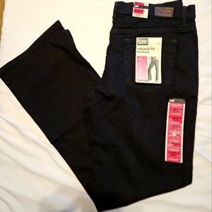 NEW Lee Jeans Size 12 Medium Relaxed Fit Boot Cut Stretch Black NWT